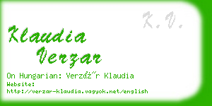 klaudia verzar business card